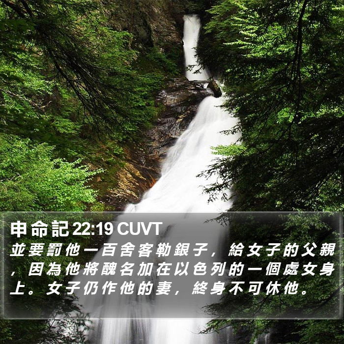 申 命 記 22:19 CUVT Bible Study