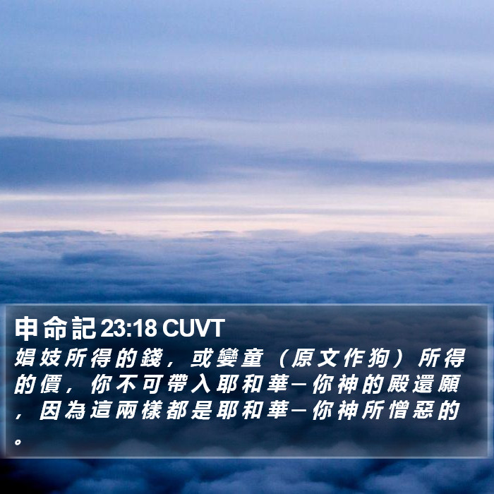 申 命 記 23:18 CUVT Bible Study