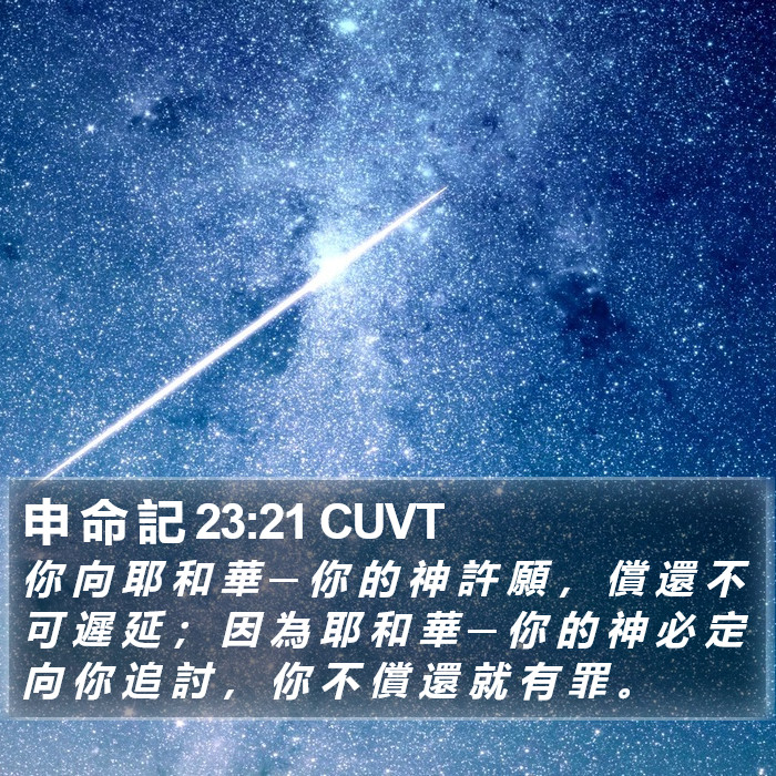 申 命 記 23:21 CUVT Bible Study