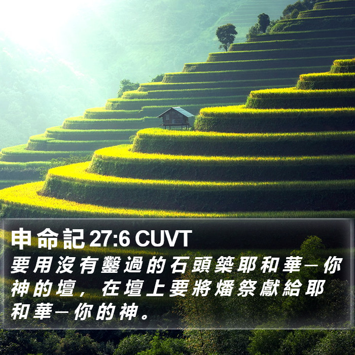 申 命 記 27:6 CUVT Bible Study