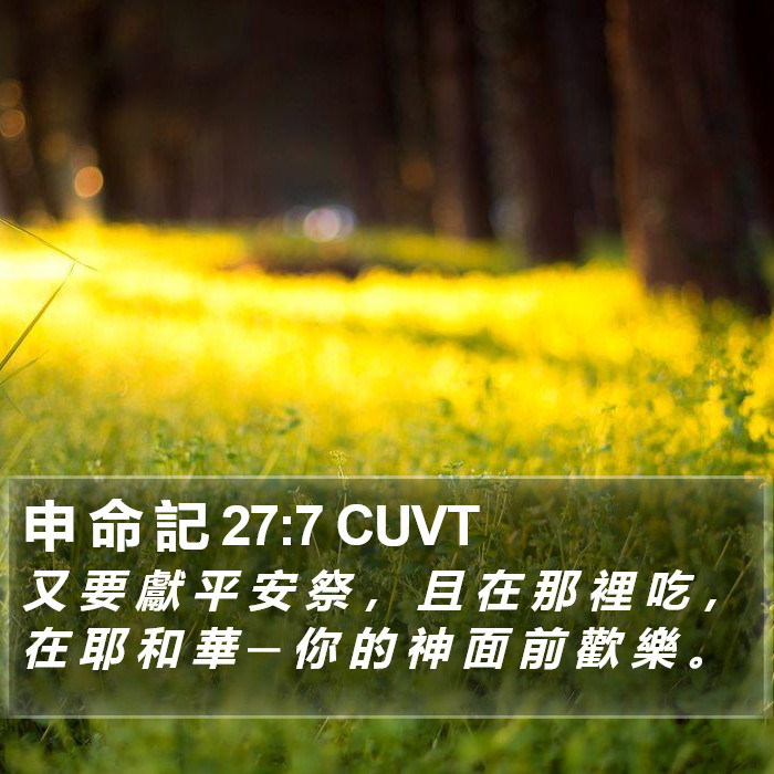 申 命 記 27:7 CUVT Bible Study