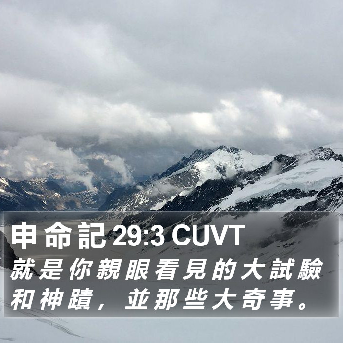 申 命 記 29:3 CUVT Bible Study