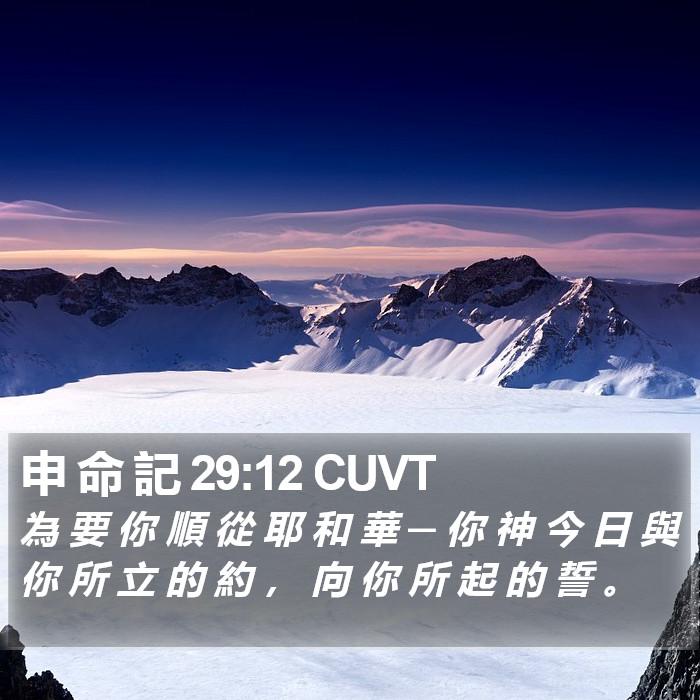 申 命 記 29:12 CUVT Bible Study