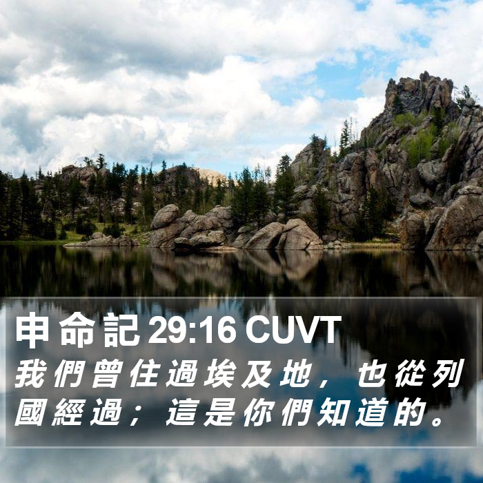 申 命 記 29:16 CUVT Bible Study