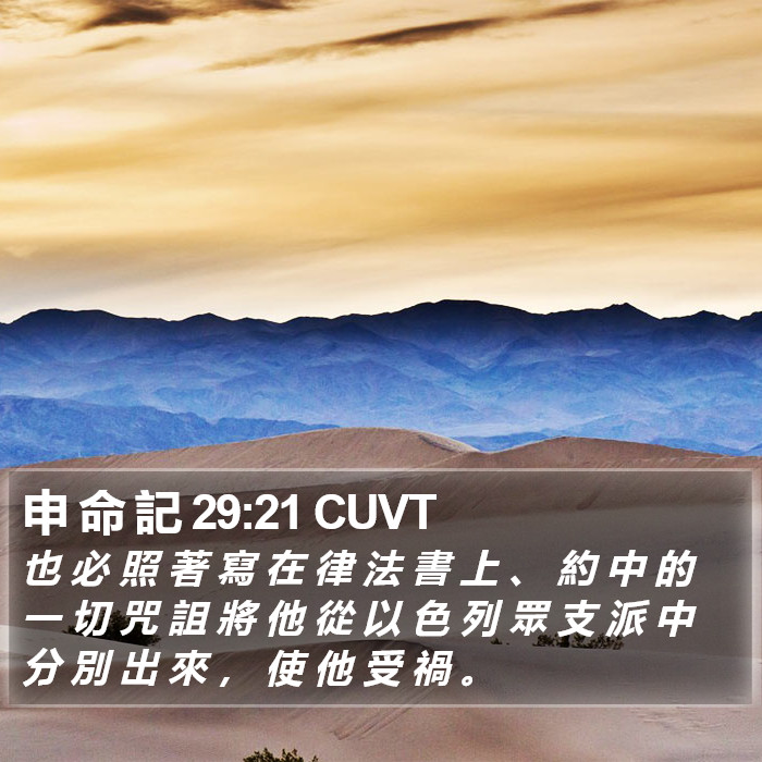 申 命 記 29:21 CUVT Bible Study