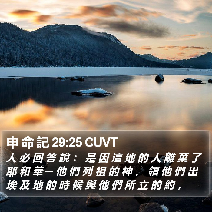 申 命 記 29:25 CUVT Bible Study