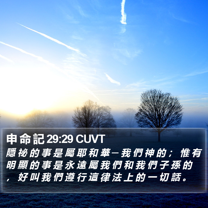 申 命 記 29:29 CUVT Bible Study