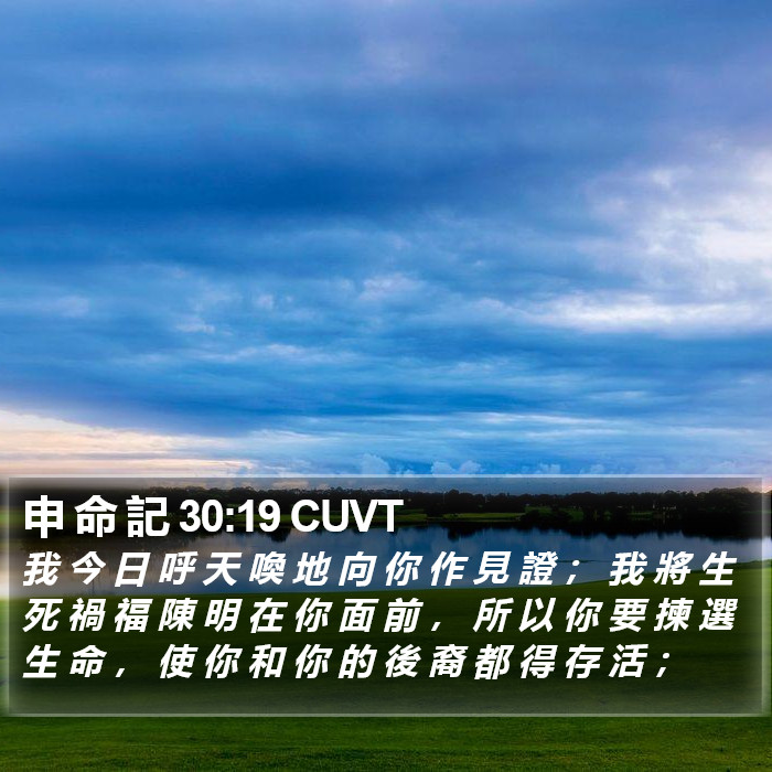 申 命 記 30:19 CUVT Bible Study