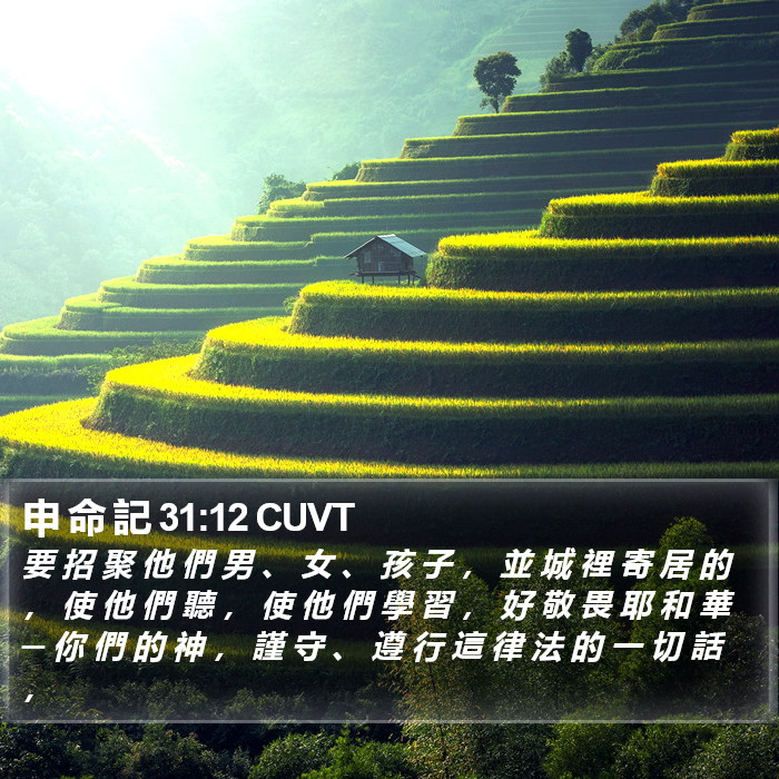 申 命 記 31:12 CUVT Bible Study