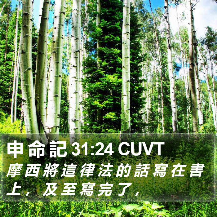 申 命 記 31:24 CUVT Bible Study