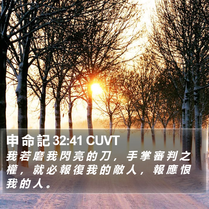 申 命 記 32:41 CUVT Bible Study
