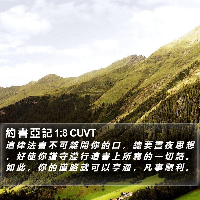 約 書 亞 記 1:8 CUVT Bible Study