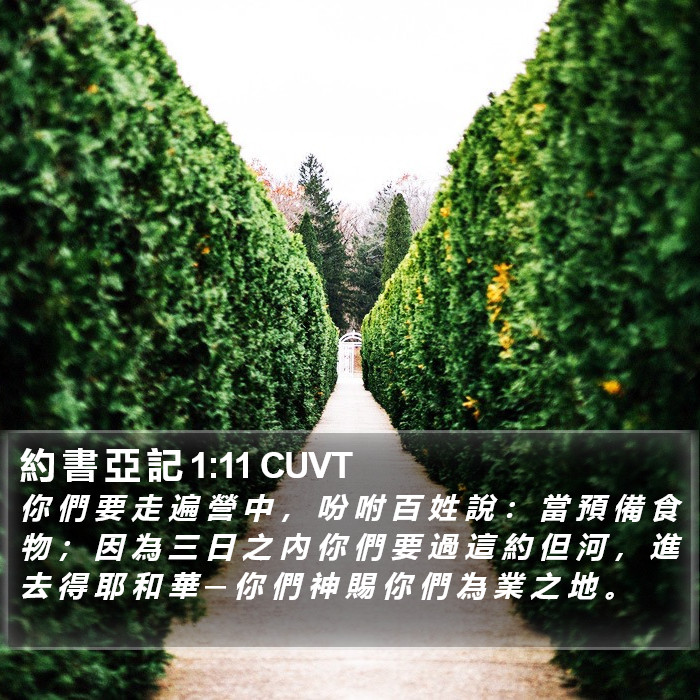 約 書 亞 記 1:11 CUVT Bible Study