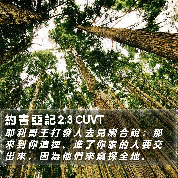 約 書 亞 記 2:3 CUVT Bible Study