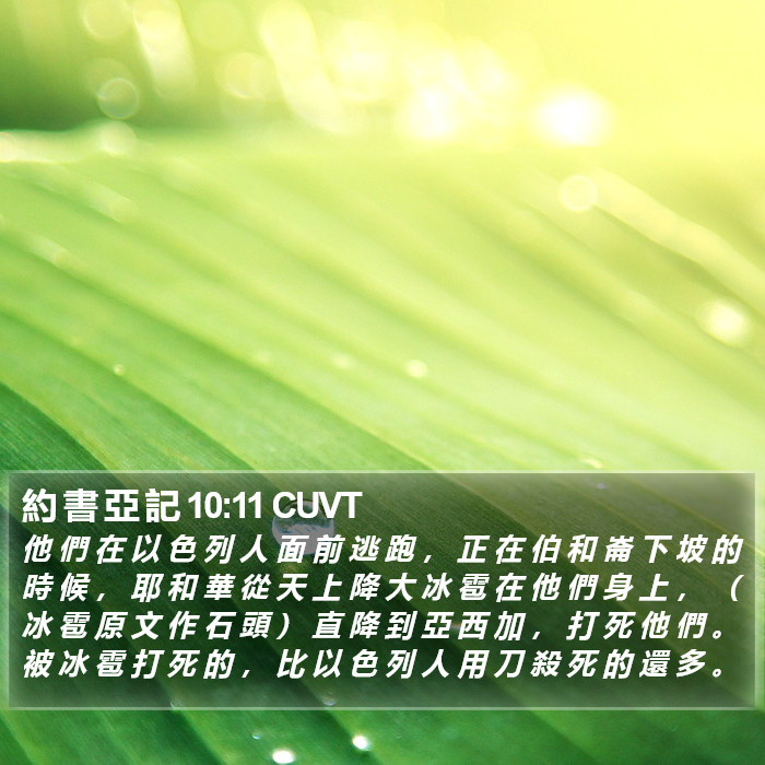 約 書 亞 記 10:11 CUVT Bible Study