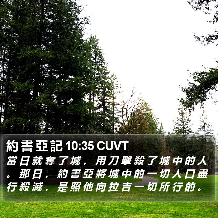 約 書 亞 記 10:35 CUVT Bible Study