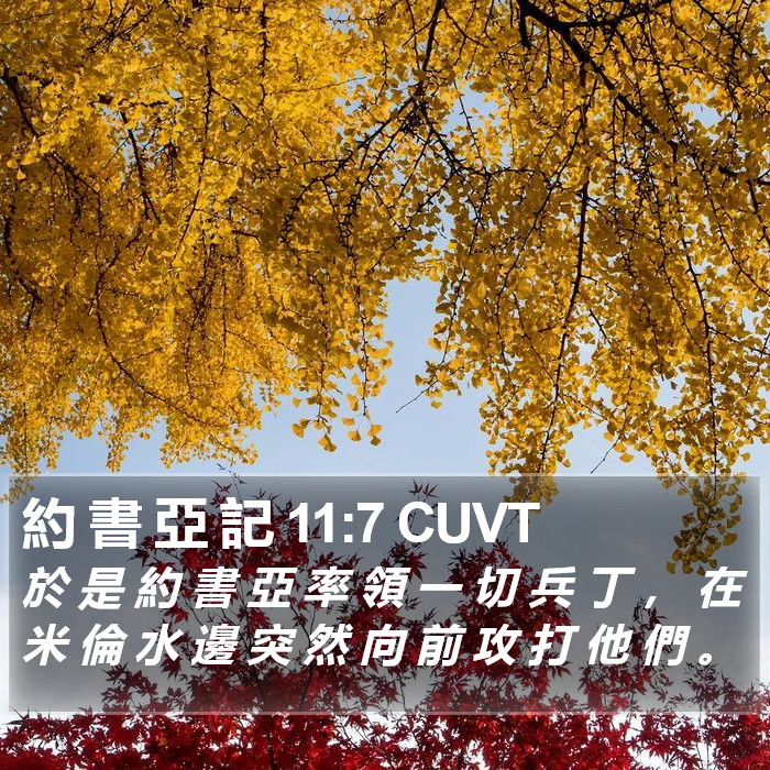 約 書 亞 記 11:7 CUVT Bible Study