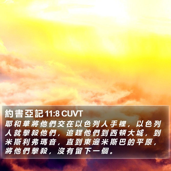 約 書 亞 記 11:8 CUVT Bible Study