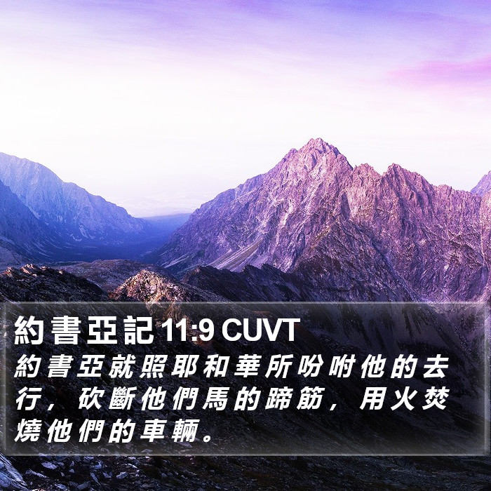 約 書 亞 記 11:9 CUVT Bible Study
