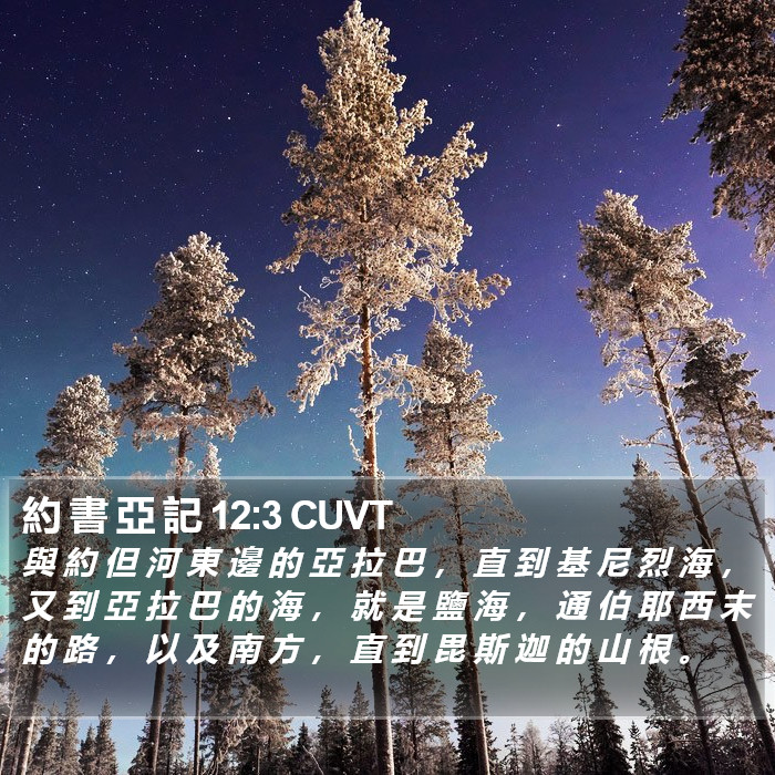 約 書 亞 記 12:3 CUVT Bible Study