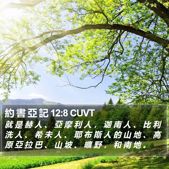 約 書 亞 記 12:8 CUVT Bible Study