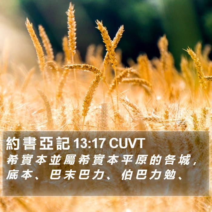 約 書 亞 記 13:17 CUVT Bible Study