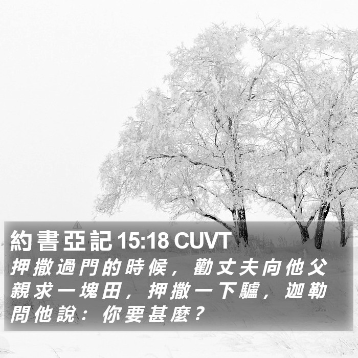 約 書 亞 記 15:18 CUVT Bible Study