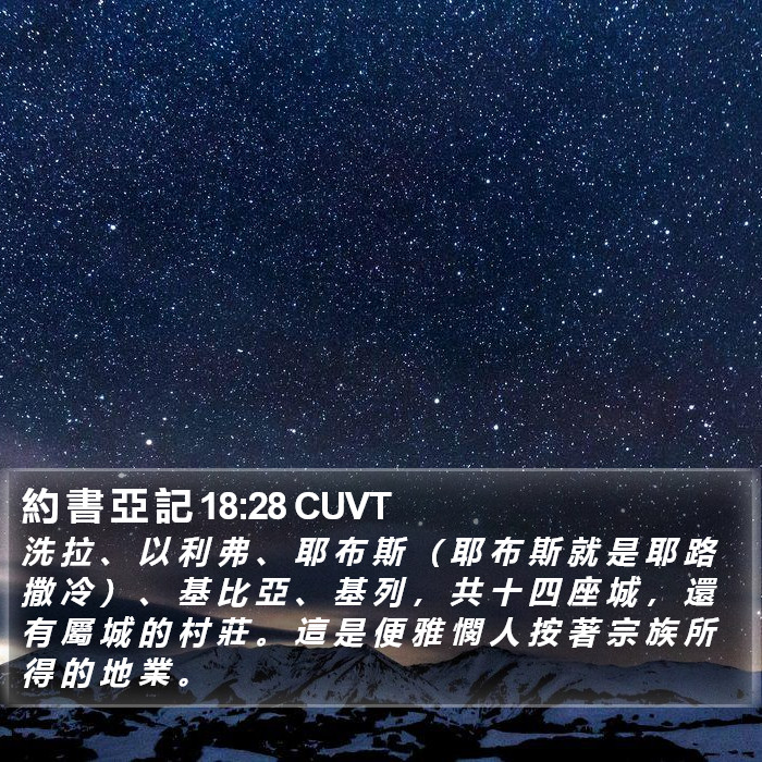 約 書 亞 記 18:28 CUVT Bible Study