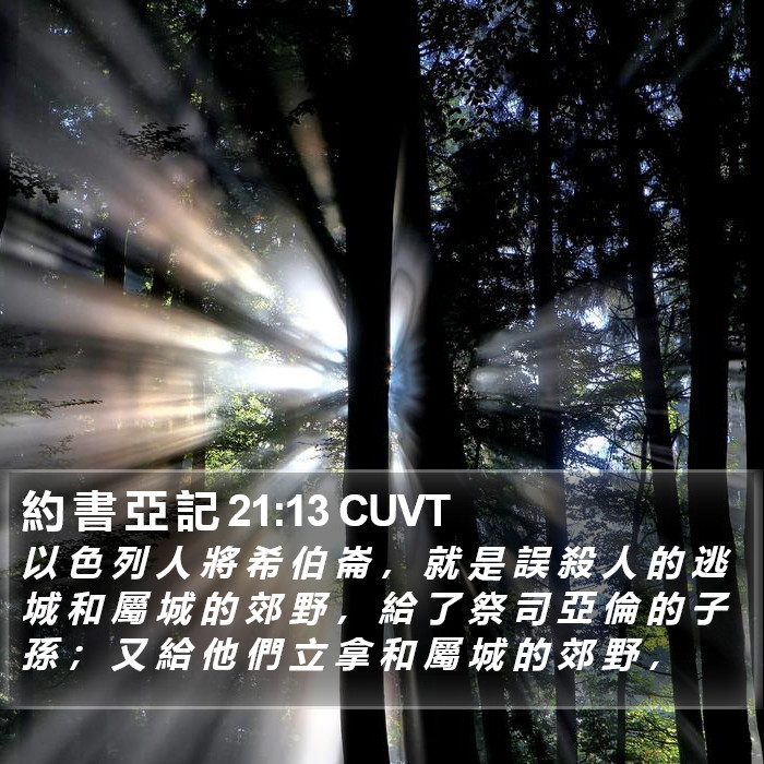 約 書 亞 記 21:13 CUVT Bible Study