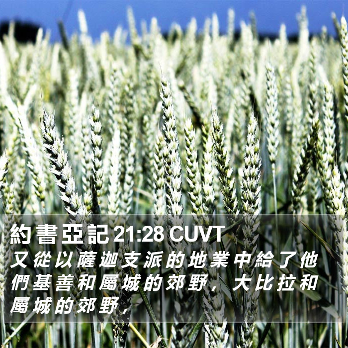 約 書 亞 記 21:28 CUVT Bible Study