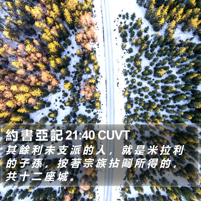 約 書 亞 記 21:40 CUVT Bible Study