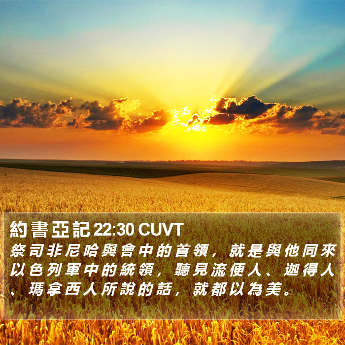 約 書 亞 記 22:30 CUVT Bible Study