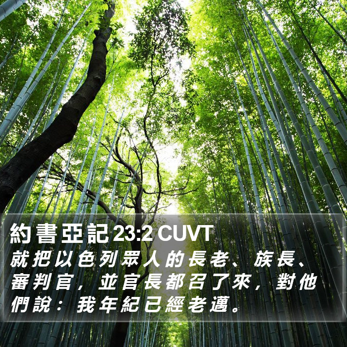 約 書 亞 記 23:2 CUVT Bible Study