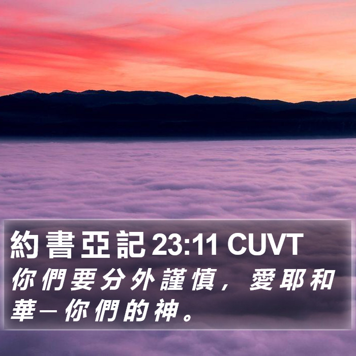 約 書 亞 記 23:11 CUVT Bible Study