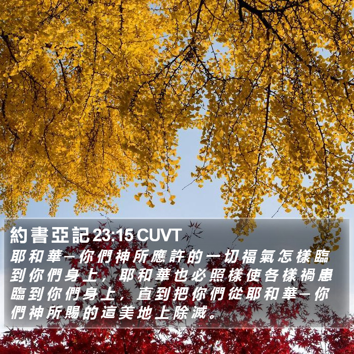 約 書 亞 記 23:15 CUVT Bible Study
