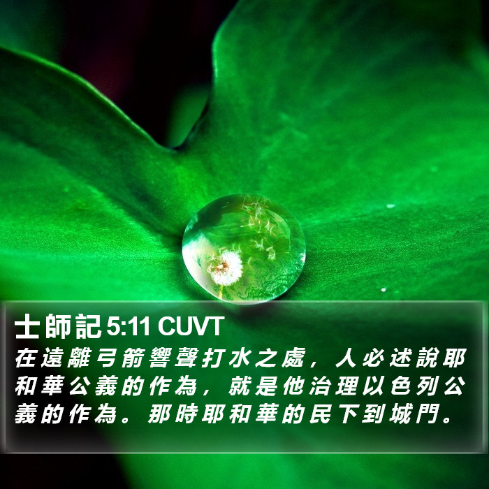 士 師 記 5:11 CUVT Bible Study