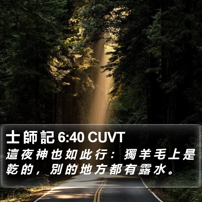 士 師 記 6:40 CUVT Bible Study