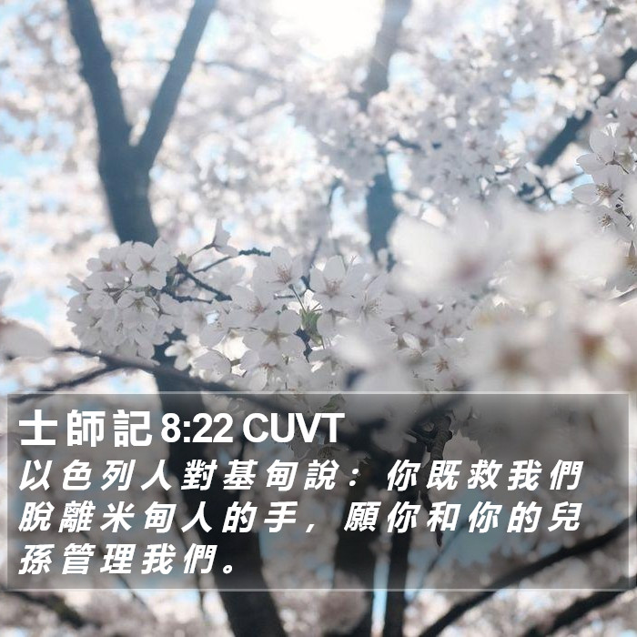 士 師 記 8:22 CUVT Bible Study