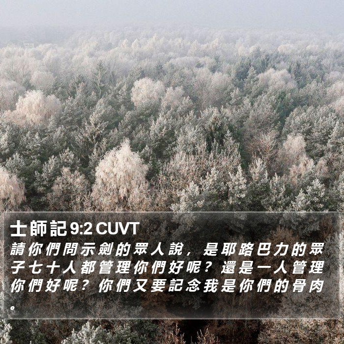 士 師 記 9:2 CUVT Bible Study