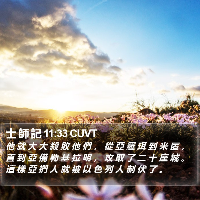 士 師 記 11:33 CUVT Bible Study