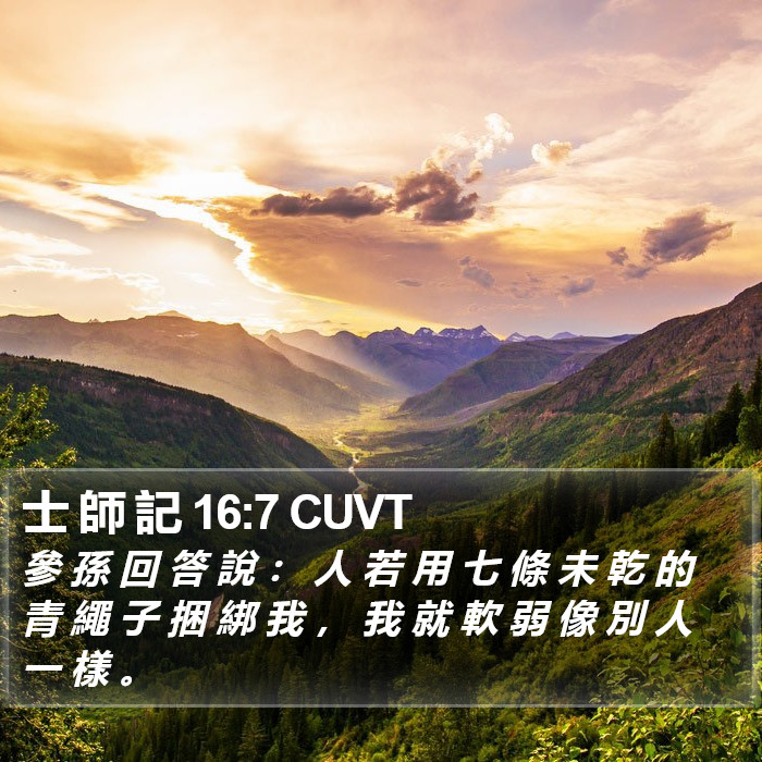 士 師 記 16:7 CUVT Bible Study