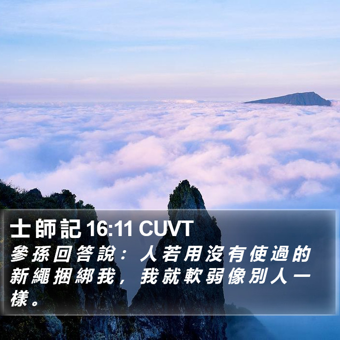 士 師 記 16:11 CUVT Bible Study