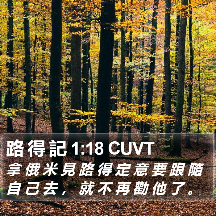 路 得 記 1:18 CUVT Bible Study