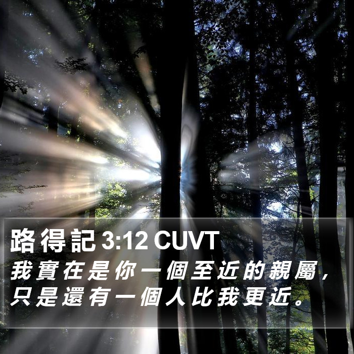 路 得 記 3:12 CUVT Bible Study