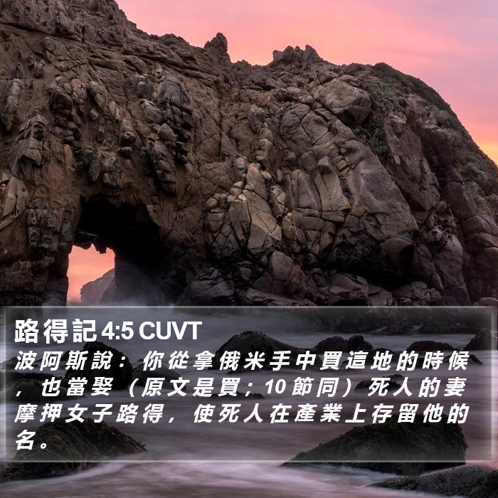 路 得 記 4:5 CUVT Bible Study