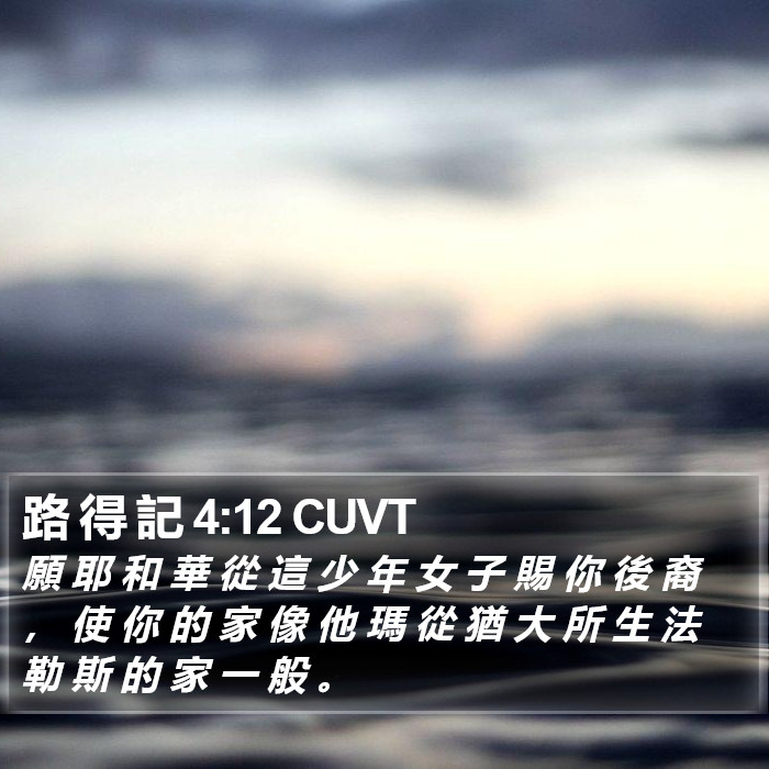 路 得 記 4:12 CUVT Bible Study