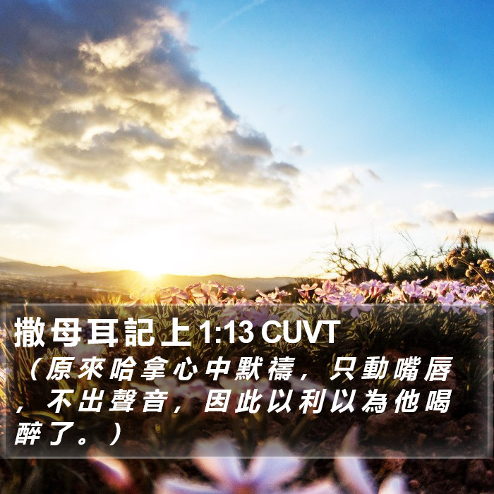 撒 母 耳 記 上 1:13 CUVT Bible Study