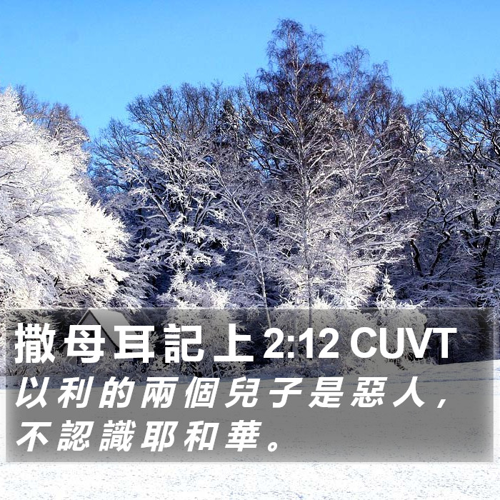 撒 母 耳 記 上 2:12 CUVT Bible Study