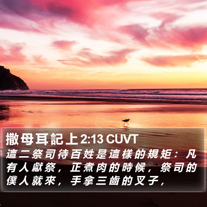 撒 母 耳 記 上 2:13 CUVT Bible Study