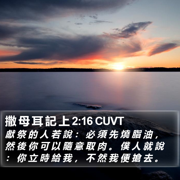 撒 母 耳 記 上 2:16 CUVT Bible Study